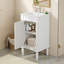 Armoire de salle de bain de style français 18 po avec rangement, solution pour petit espace avec lavabo en céramique, tablette réglable, charnières à fermeture en douceur-130575677