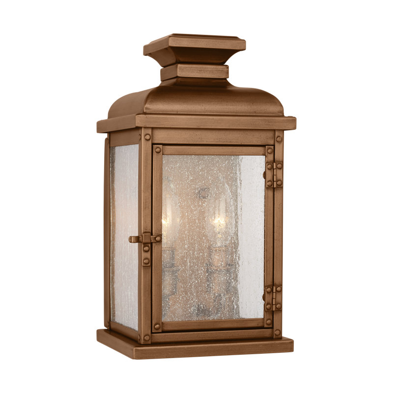 Pediment 2 - Light Outdoor Flush Mount, 12.5" H x 6.75" W x 6" D, Natural Copper