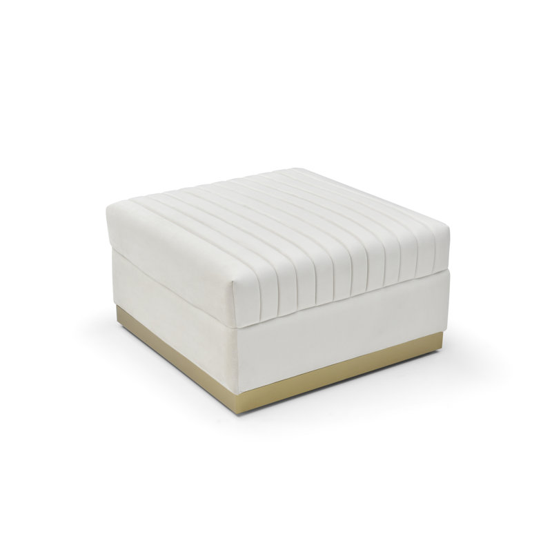 Contemporary Beige Velvet With Padding - Modern Living Room Luxury In Stylish Foot Rest For, Beige