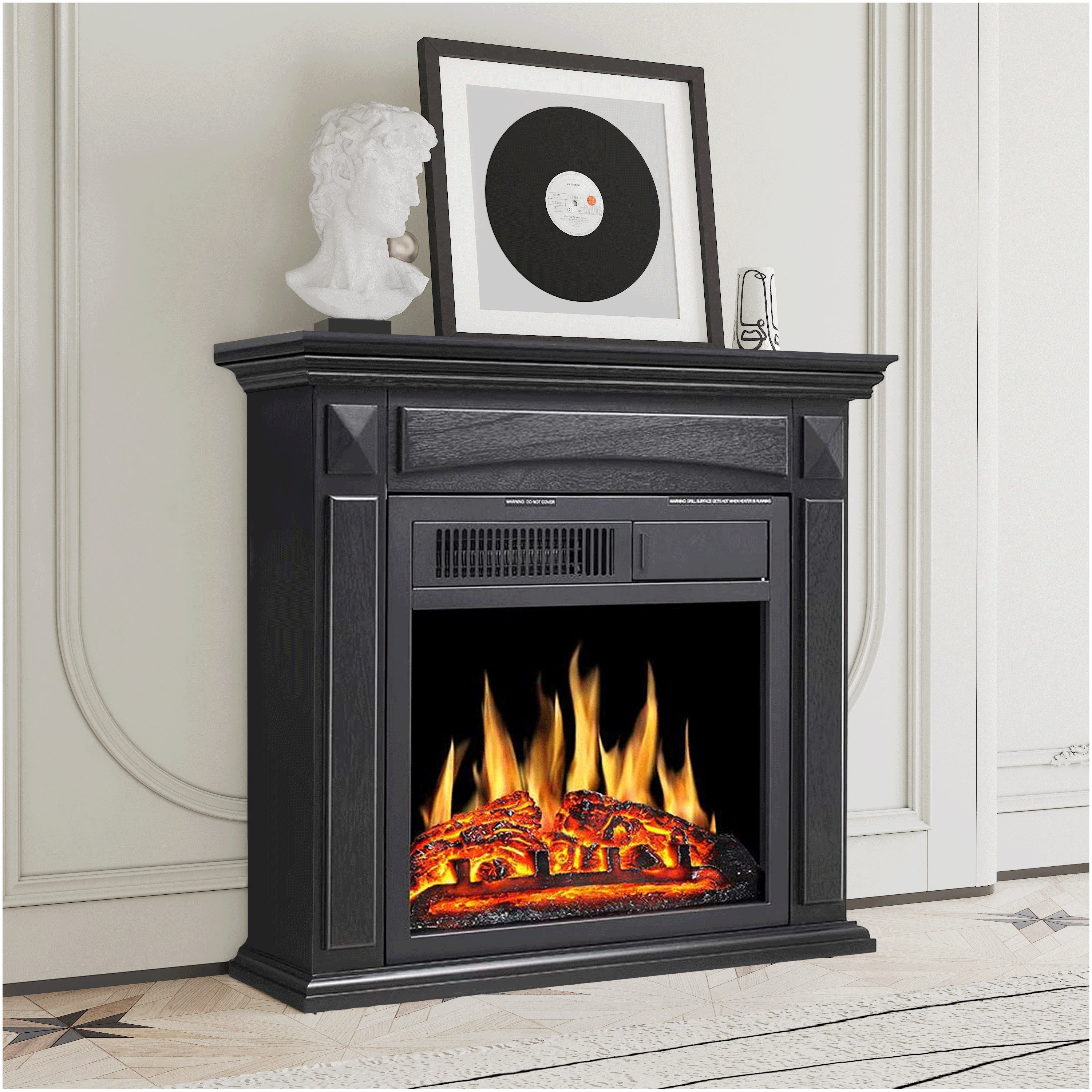 R.W.FLAME 26.6''W Freestanding Electric Fireplace with Mantel Wooden  Surround Firebox,750W/1500W u0026 Reviews - Wayfair Canada