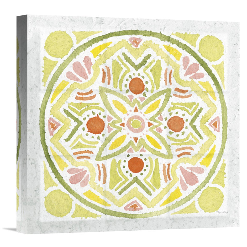 " Citrus Tile III V2 " by Elyse DeNeige, 24" H x 24" W, Wrapped Canvas, No Matte