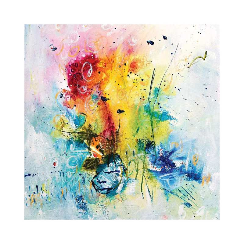 Rainbow Fire by Radek Smach - Wrapped Canvas Painting, 30.48cm H x 30.48cm W