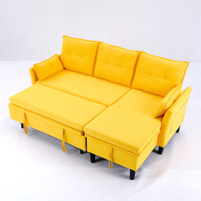 L-Shaped Reversible Chaise Sectional Sofa with Storage - Cotton-Linen,Office & Apartment Ready