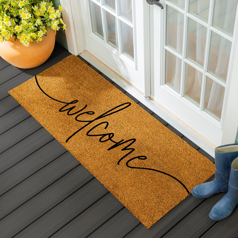 60" x 24" Coastal Coir Welcome Door Mat, 24'' W X 60'' L