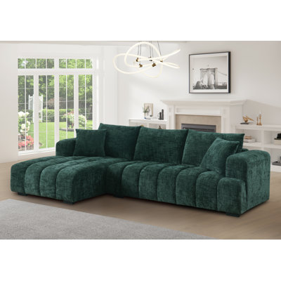 Modern Tufted Sectional Right-chaise Sofa 