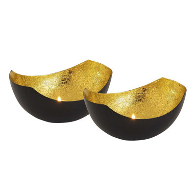 2 Piece Metal Tealight Holder Set