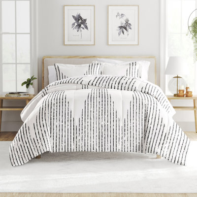 Soft Diamond Stripe Down-Alternative Comforter Set