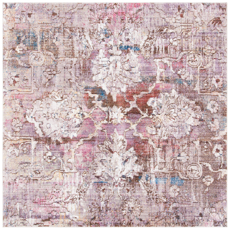 Gardner Performance Floral Rug, Square 7'