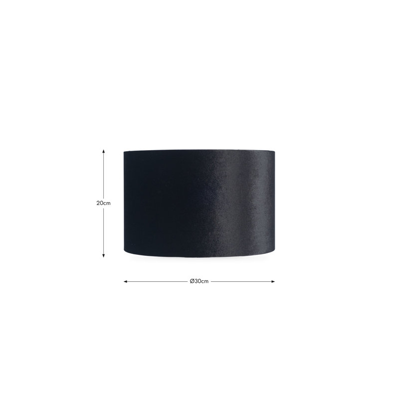 Aimon 16 cm H Drum Velvet Lamp Shade ( Uno ) in Black