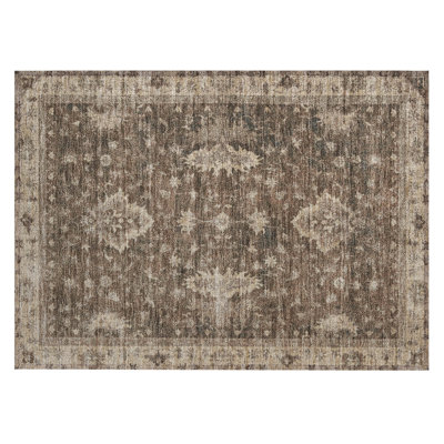 Machine Washable Indoor/Outdoor Xhevrie Brown Rug