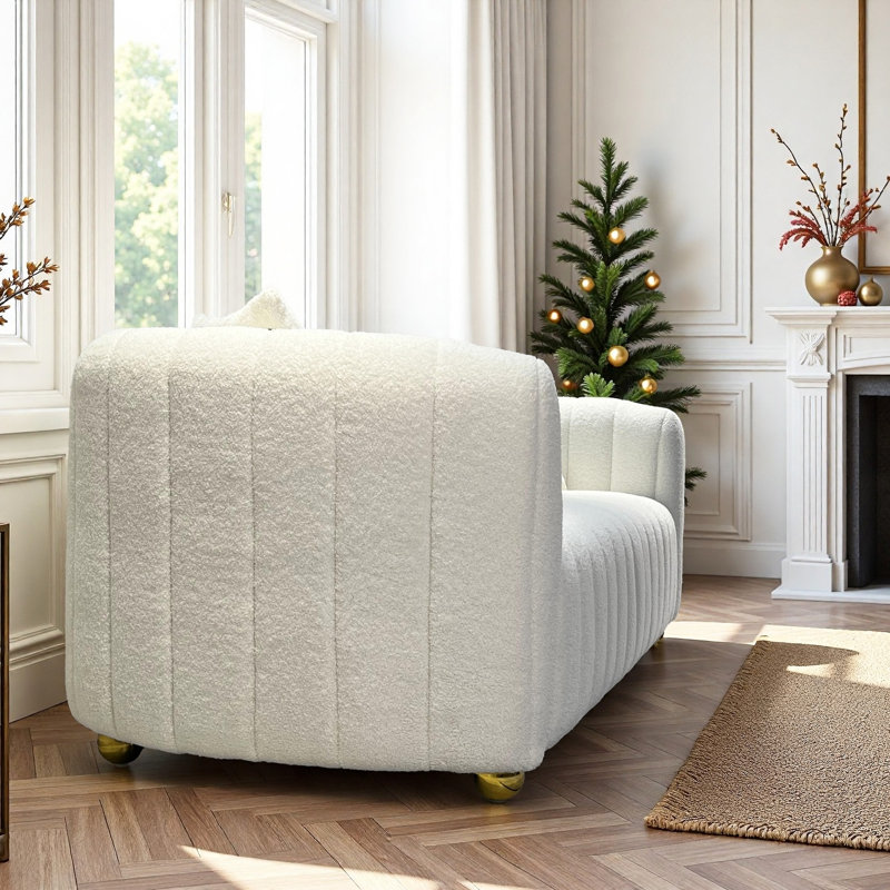 Upholstered 83.46'' Sofa, White