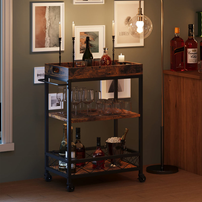Yanisley Metal Bar Cart, Vintage