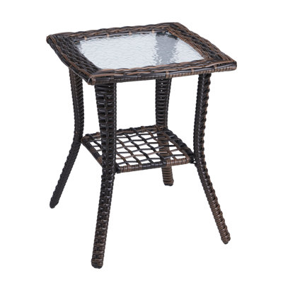 Avanthi Square Metal Outdoor Side Table , 18'' in. W 18'' in. D