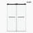 50-55" W X 76" H Frameless Double Sliding Shower Door with 3/8" (10mm) Clear Tempered Glass, Shatter-Resistant Film & Installation Hole Locator-114773286