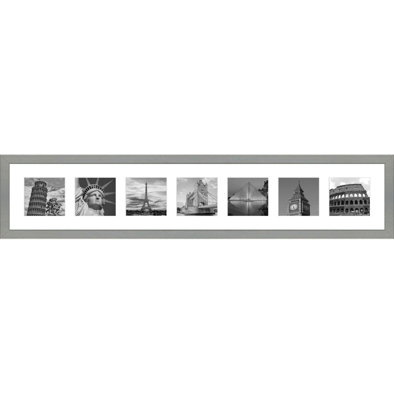 Adejinmi Wood Picture Frame with Mat, Light Grey