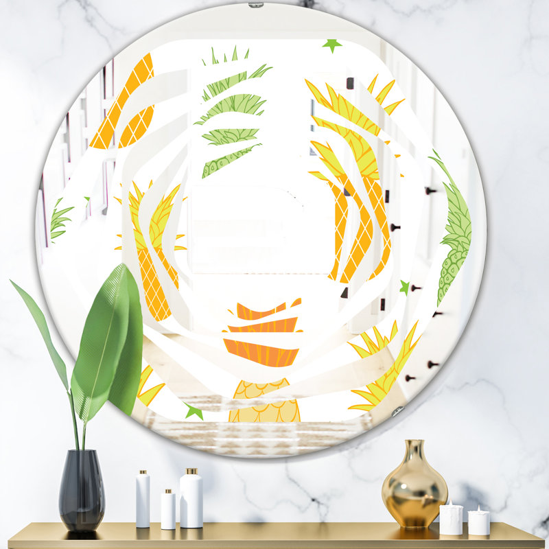 Miroir mural Pineapple Summer Bliss II, 23,6 po x 23,6 po