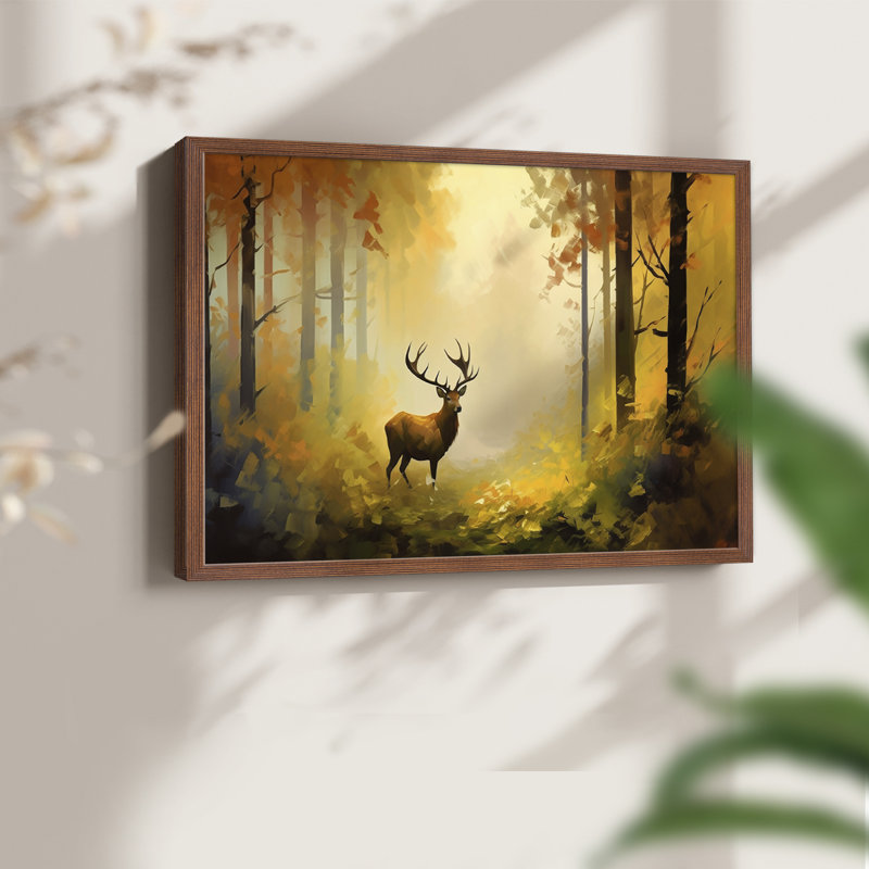 Faune - I - Reproduction encadrée - Restickable, H 16 po x l 20 po, Noyer