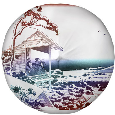 Coussin Katsushika Hokusai Tea House at Koishikawa