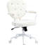 Chaise de bureau de coiffeuse, blanc crème avec molleton d'ours moelleux et fabrication stable