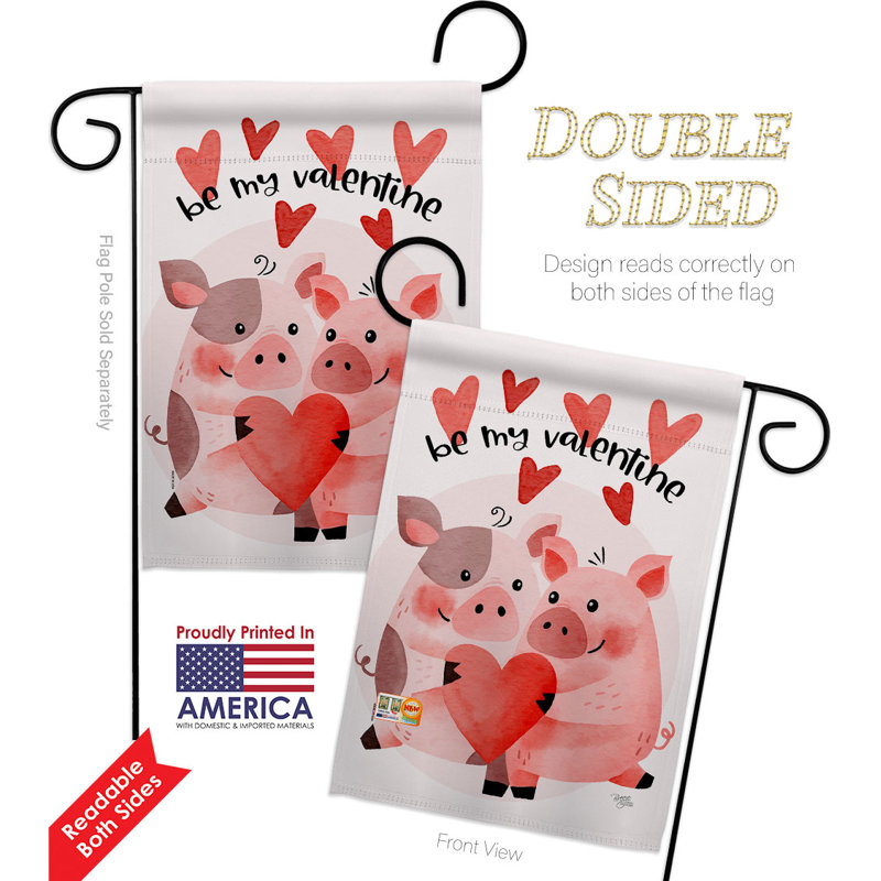 Drapeau de jardin en polyester 18 po x 13 po Valentines