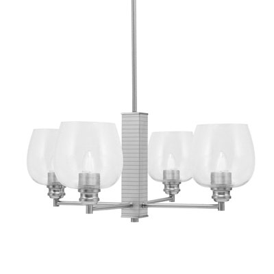 Lustre 4 lumières Edge avec verre à bulles 6 po Edge