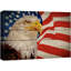 Panneau de bois effet drapeau américain avec aigle à tête blanche sur toile-94537081