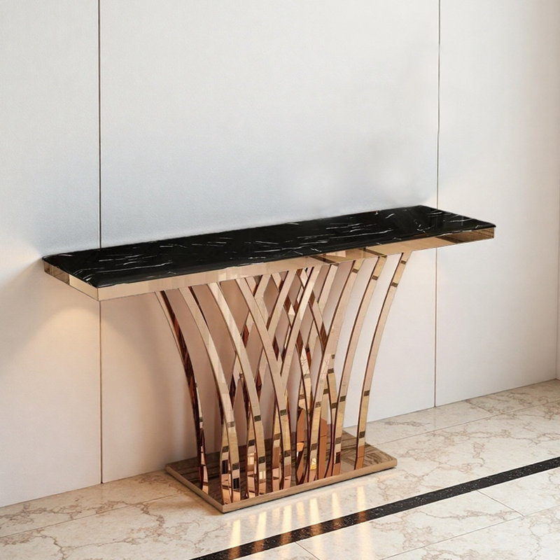 Console Modern Luxury, Noir/Or rose