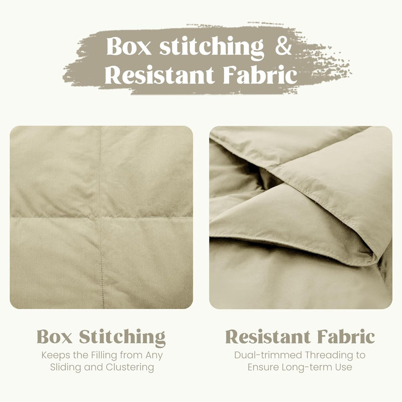 Soft Feather Down Throw Blanket Lightweight Packable Couch Throw For Indoor And Outdoor Use, 50"X70", Beige