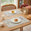 Ensemble de 6 napperons de table de salle à manger en lin à rayures géométriques