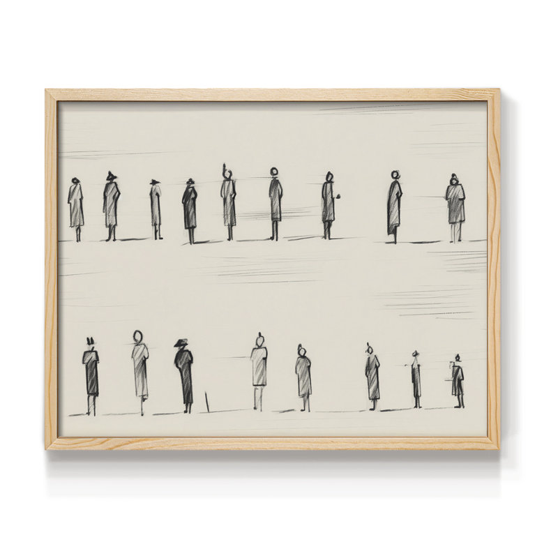 Croquis rétro - LVI - reproduction encadrée, H 11 po x l 14 po, Naturel