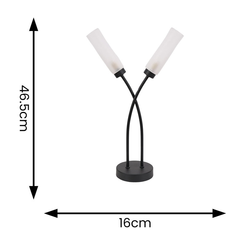Aaniyah Metal Table Lamp, Matt Black, Yes