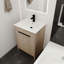 Meuble-lavabo autoportant avec lavabo en céramique blanche et 2 portes d'armoire à fermeture en douceur, (Bvb02424plo-G-Bl9060b)-40998104-40998105-40998107