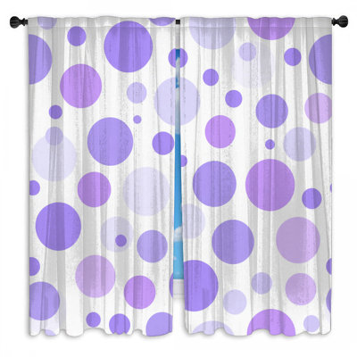 Polka Dots Window Curtains  Pattern Sheer & Room Darkening - 2 Panels