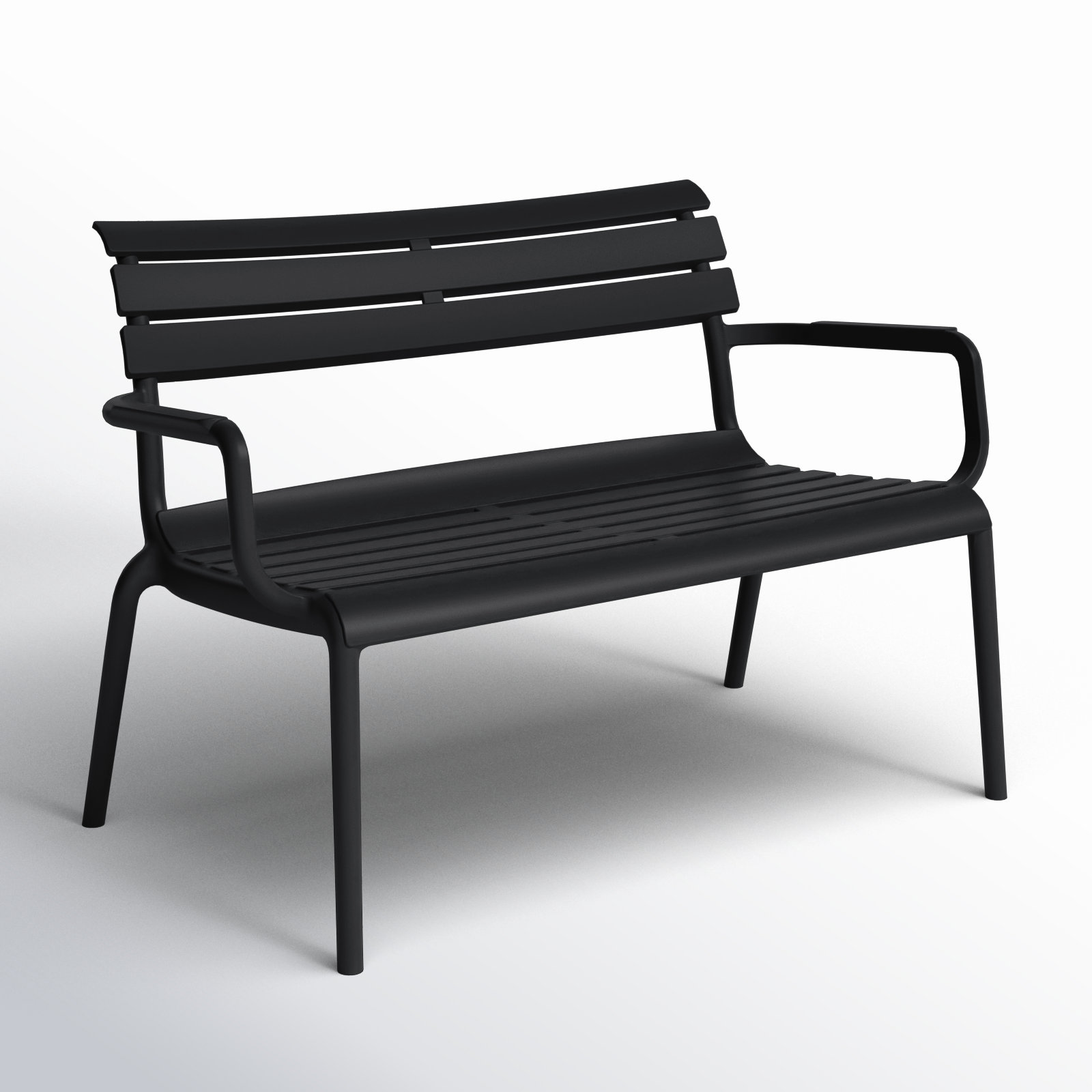 Ruta Paris 46'' Outdoor Bench, Black