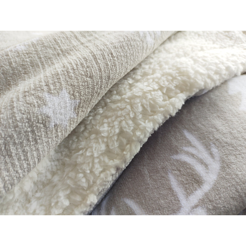 Super Soft Winter Throw Blanket, Grey/White