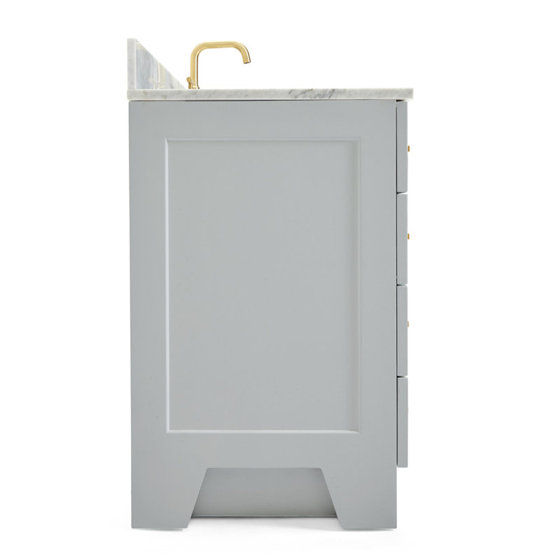 ARIEL TAYLOR 61 IN SINGLE RECTANGLE SINK VANITY, Rectangular, Grey, 55"