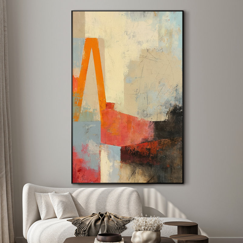Très grand art mural imprimé sur toile - Œuvre d'art moderne abstraite, décor pour le salon ou la chambre à coucher - «Assemblage requis du cadre (cadre non fini)»