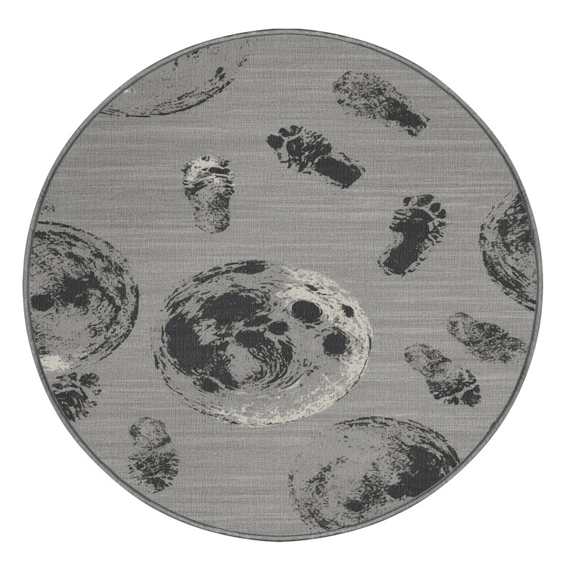 Machine Washable Space Gray Area Rug