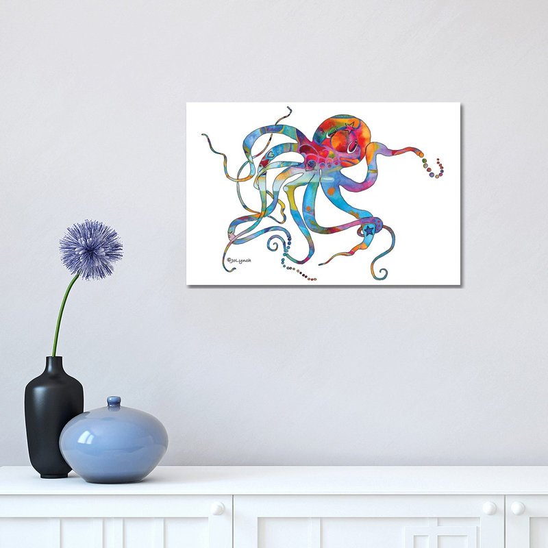 Octopus Multi II by Jo Lynch - Wrapped Canvas Gallery-Wrapped Canvas Giclée, 30.48 cm H x 45.72 cm W