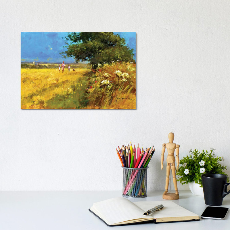 A Walk In The Field by John Haskins - Wrapped Canvas Painting, 20.32 cm H x 30.48 cm W
