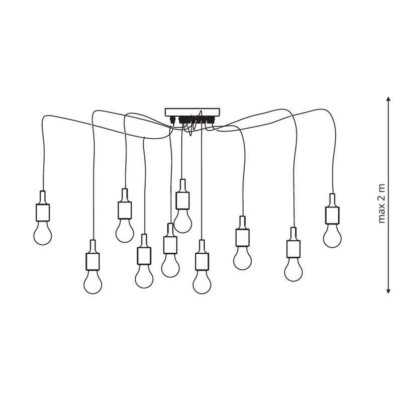 Soleto 10 - Light Black Cluster Pendant