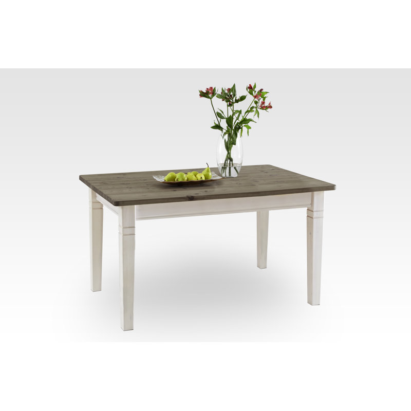 Kelly Pine Solid Wood Dining Table, White, H78 x L120 x W78cm
