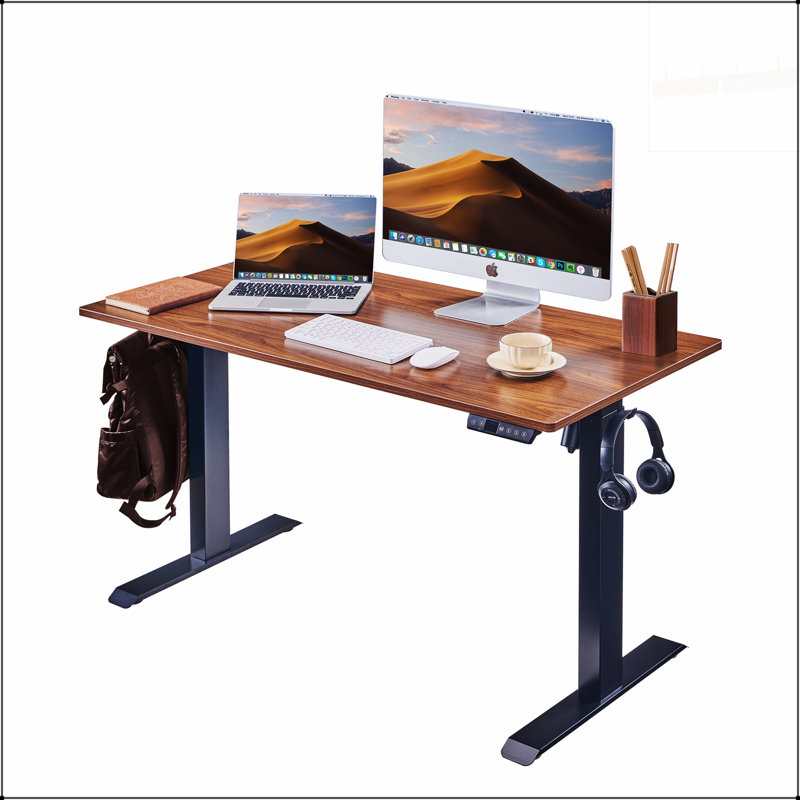 Bureau électrique debout à hauteur réglable avec bureau spacieux de 24 po x 48 po pour le bureau à domicile et une productivité accrue