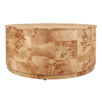 Gintare Arsenio Burl Wood Round Coffee Table