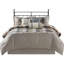 Édredon pour grand lit 7 pièces Ridge - chevrons neutres, carreaux Buffalo, lavable à la machine, coussins décoratifs, jupe de lit à carreaux, édredon, taies décoratives,-120944808-120944807