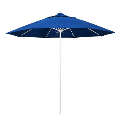 Parasol de patio blanc de qualité commerciale 9 pi avec nervures en fibre de verre Hibo