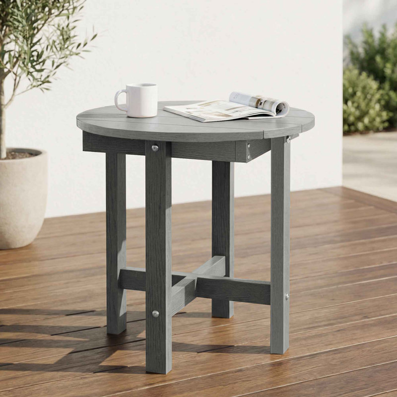 Outdoor Side Table, HDPE Small Outdoor Adirondack Side Tables, Weather Resistant & Easy Maintenance Patio End Table for Patio, Porch, Deck, Pool