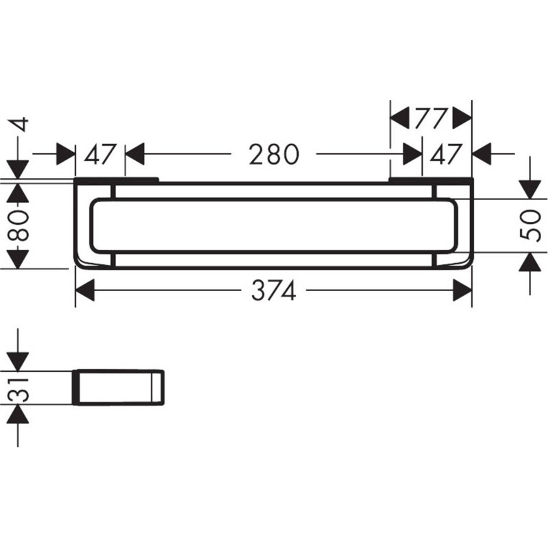 Universal Softsquare Wall Mounted Towel Bar, Chrome