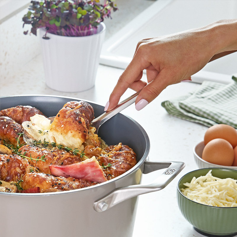Calphalon  Premier Ceramic Nonstick 7-Qt. Dutch Oven with Lid, Mushroom Gray