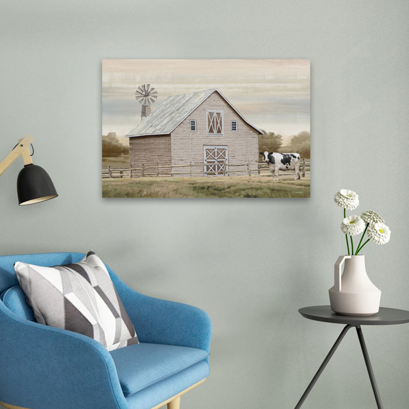 Ferme en bois noué - Art contemporain, H 24 po x l 16 po